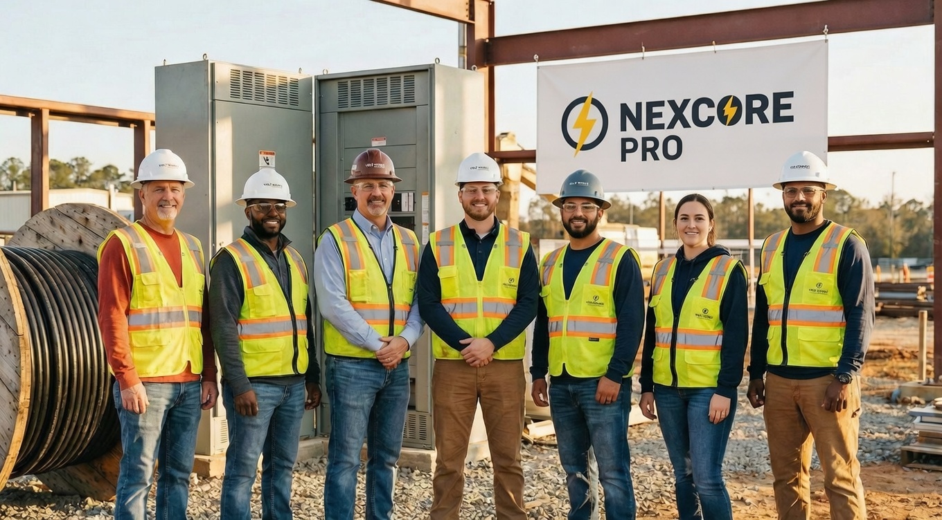 Nexcore Pro team at a construction site